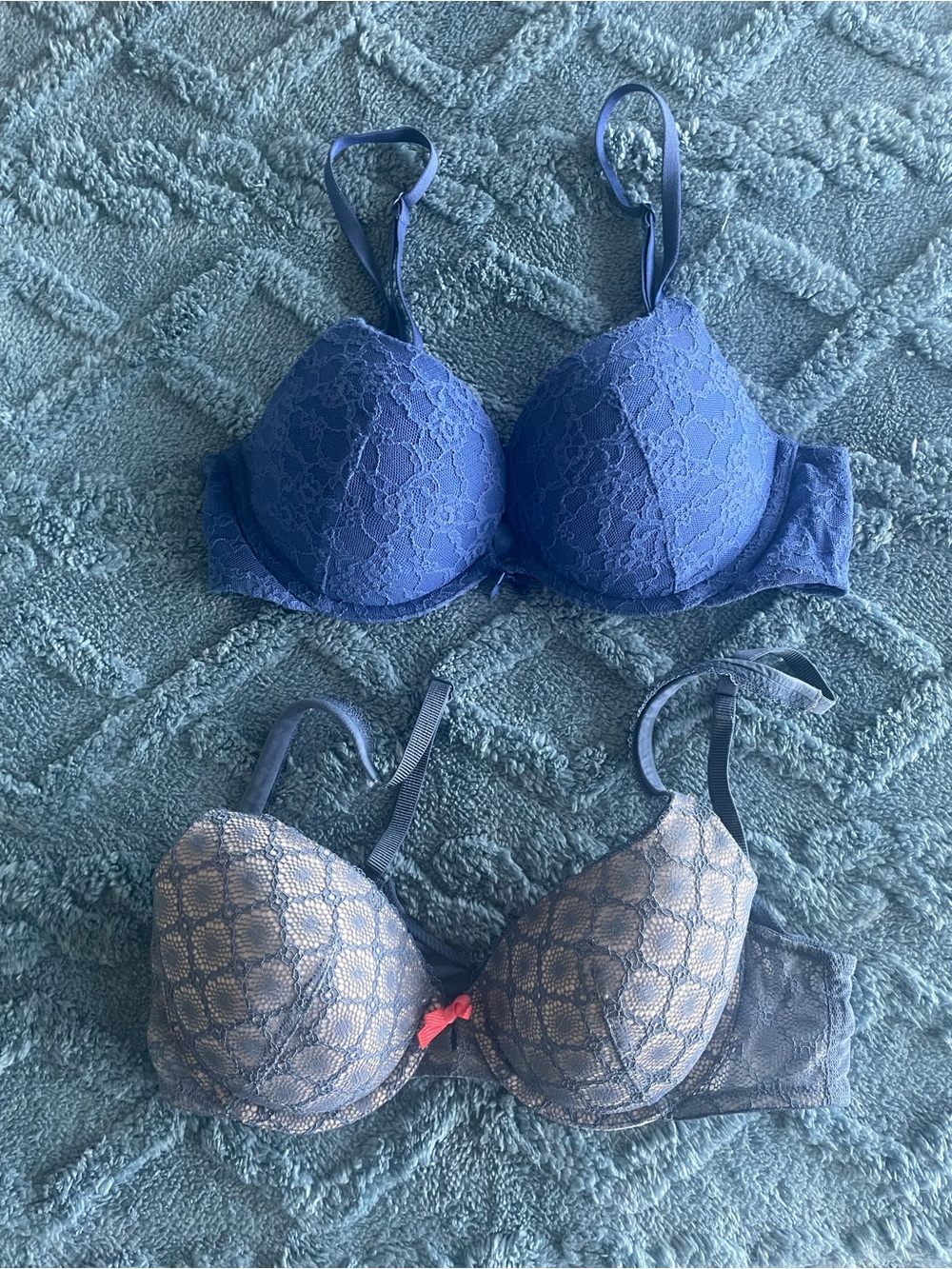 Victoria's Secret Blue Lace Push-Up Bra Duo